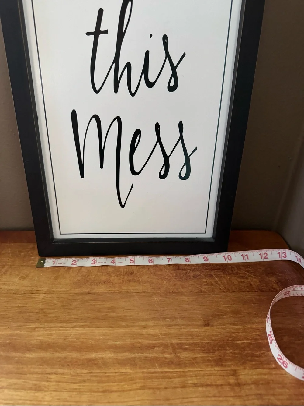 ‘Bless This Mess’ Black Framed Wall Sign - Home Wall Decor